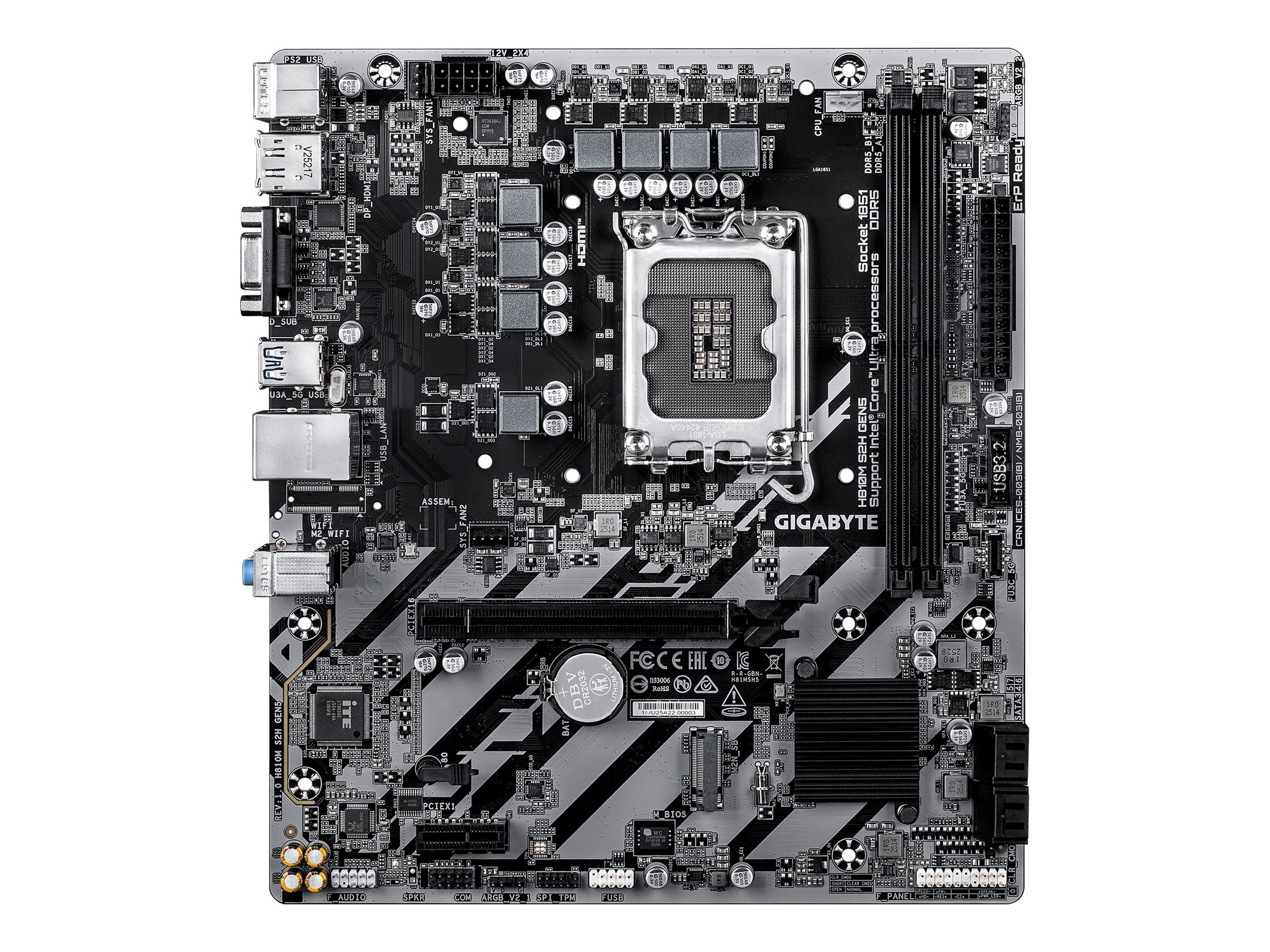GIGABYTE H810M S2H GEN5 micro ATX LGA 1851 Intel H810