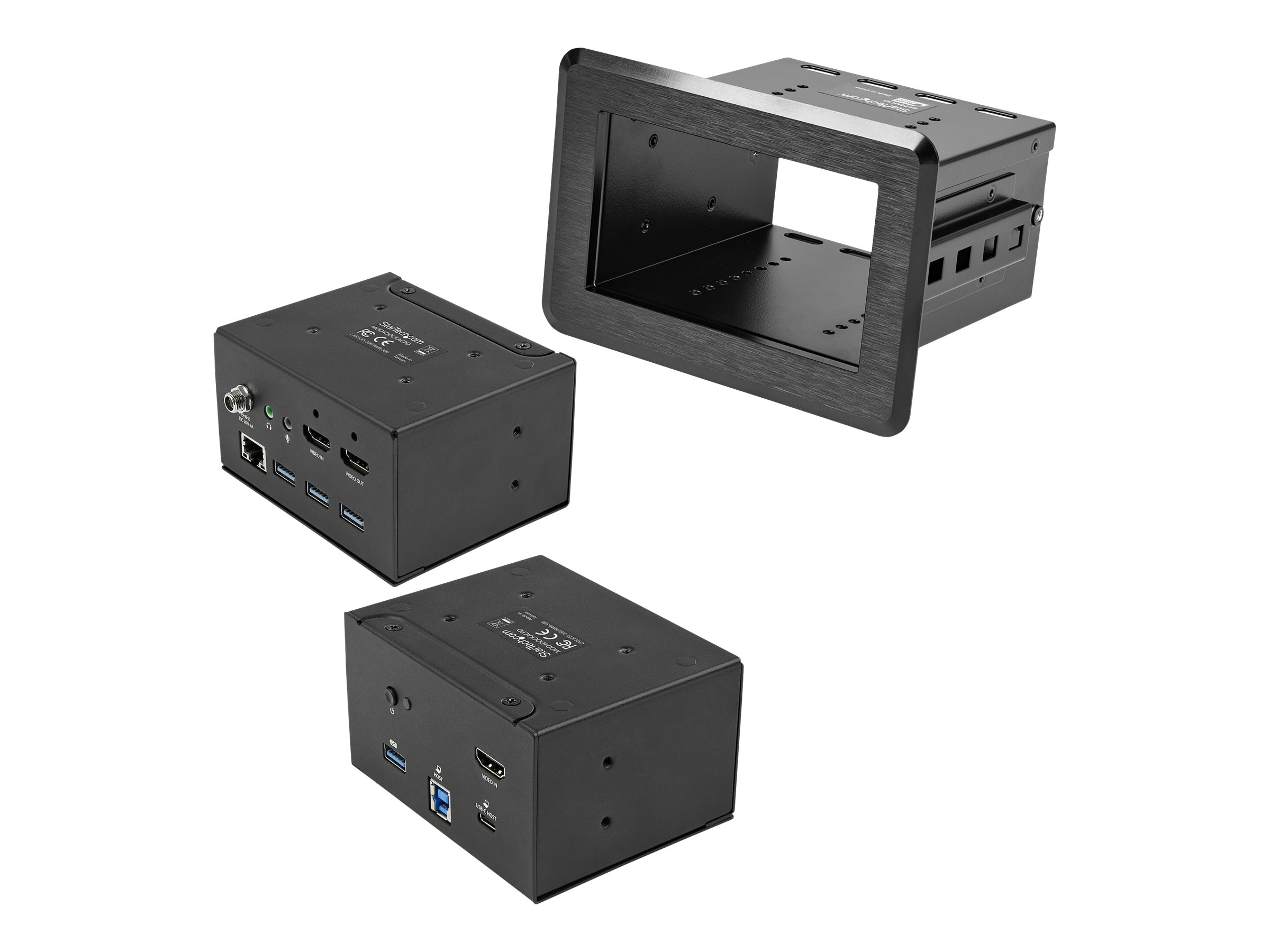 StarTech.com Conference Room Docking Station, Universal Laptop Dock, 4K HDMI, 60W Power Delivery, USB Hub, GbE, Audio, In-Table Connectivity Box For