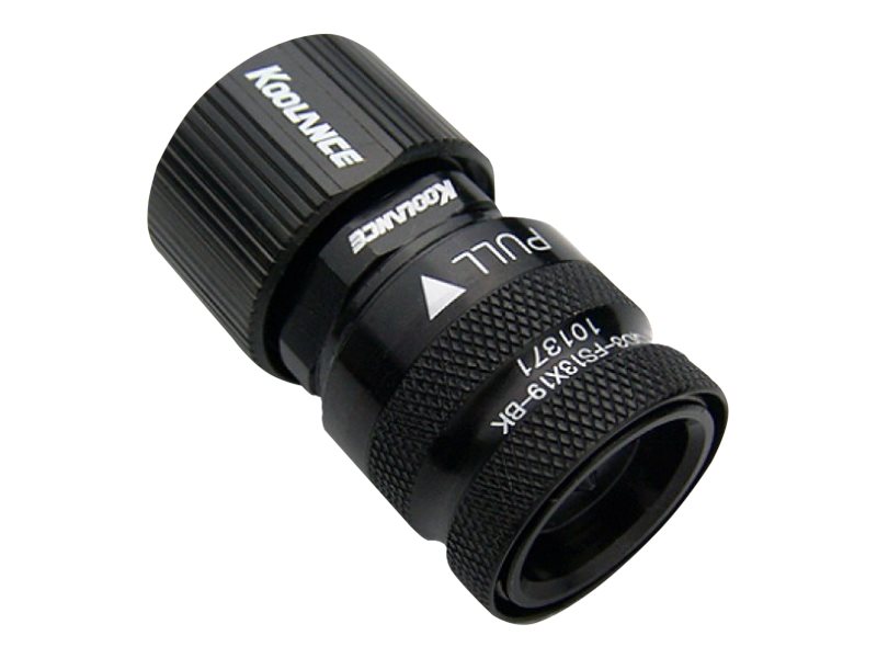 Koolance QD3 Female Quick Disconnect No-Spill Coupling, Compression for 13mm x 19mm (1/2in x 3/4in) Flydende kølesystem-kobling 1-pack Sort