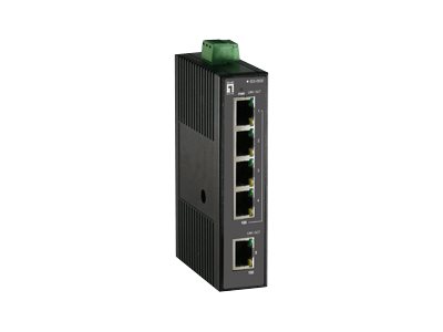 LevelOne IES-0500 - 5-poorts Fast Ethernet industriswitch til DIN-skinne