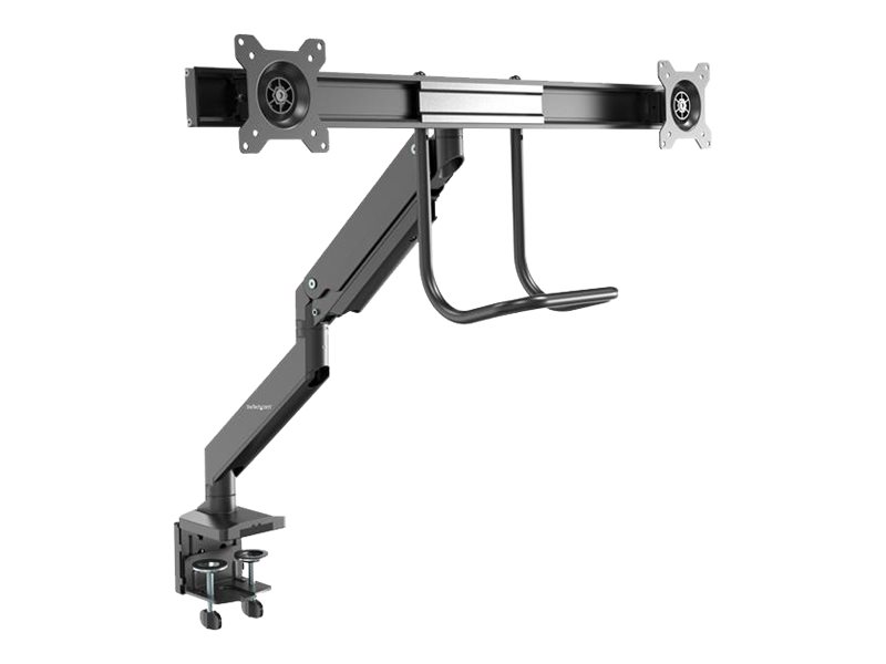 StarTech.com Desk Mount Dual Monitor Arm - Ergonomic VESA Mount 32" (17.6lb) Displays - Crossbar Handle for Full Motion - C-Clamp/Grommet - desk mount (adjustable arm)