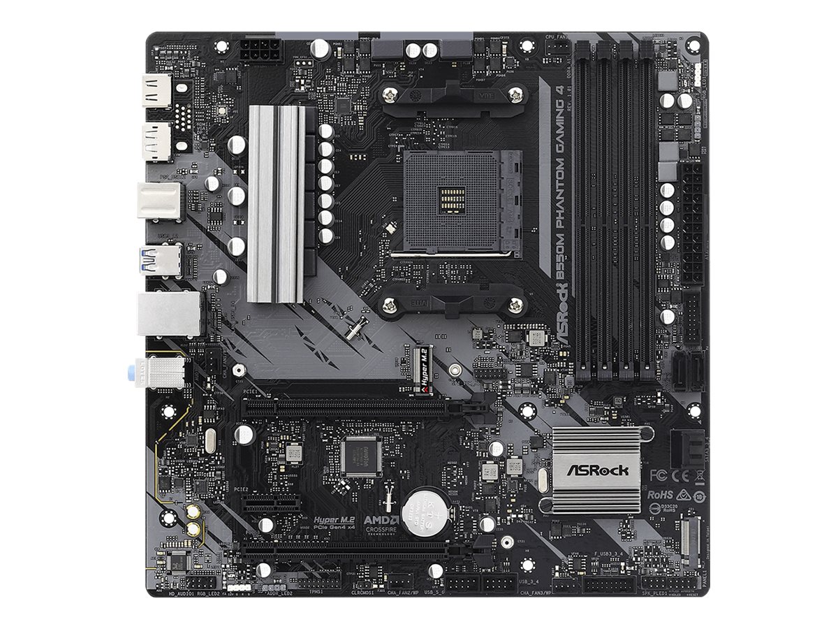 ASRock B550M Phantom Gaming 4 Bundkort - AMD B550 - AMD AM4 socket - DDR4 RAM - Micro-ATX