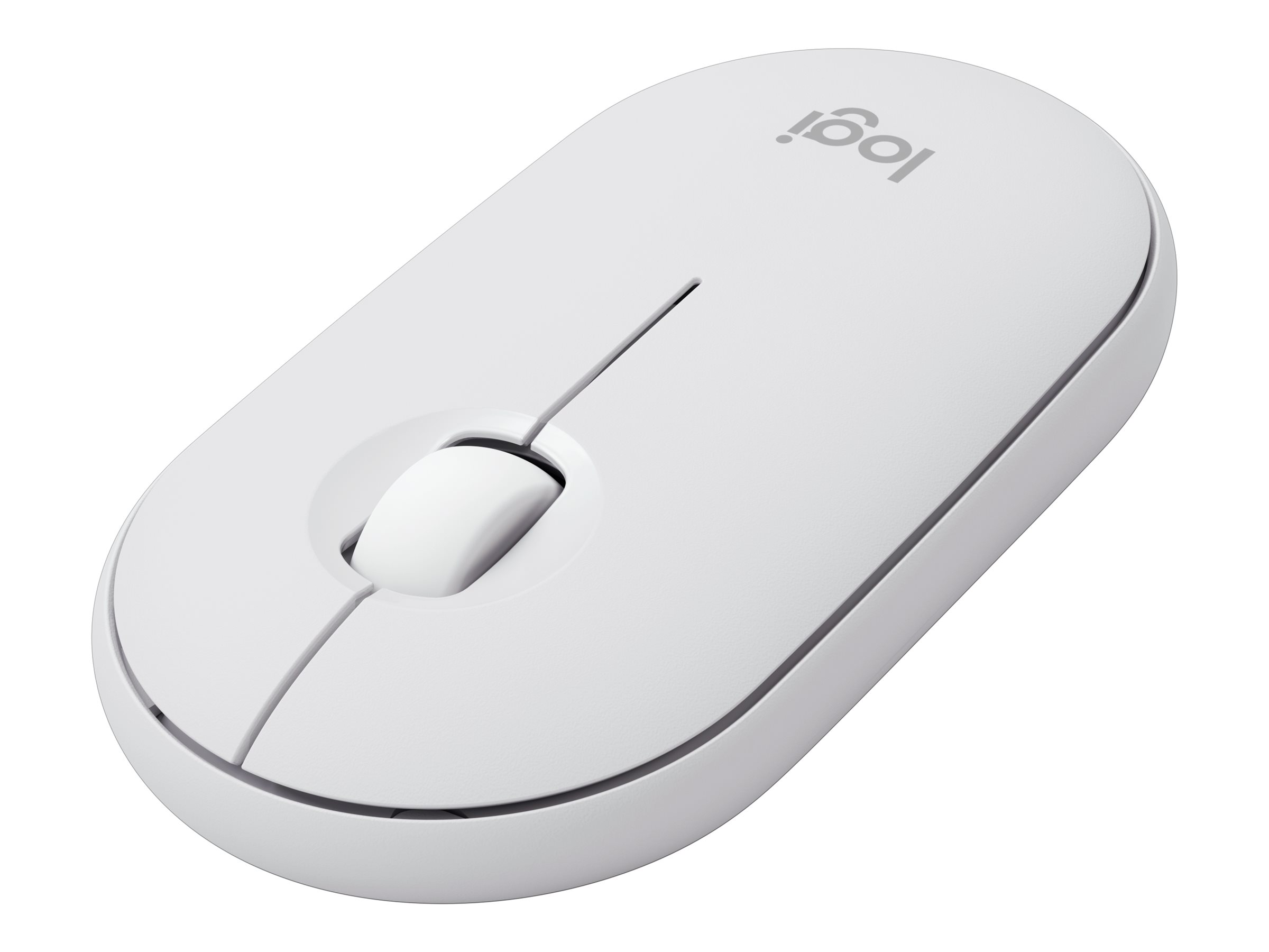 Logitech Pebble Mouse 2 M350s Wireless - Tonal White - Mus - Optisk - 3 knapper - Hvid