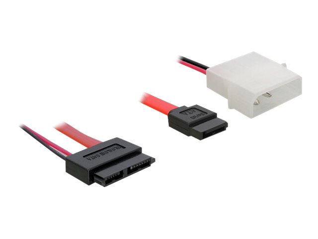 Delock SATA Slimline ALL-in-One cable - SATA-kabel - Slimline SATA, 4-pins intern strøm (5 V) til SATA (hun) - 30 cm