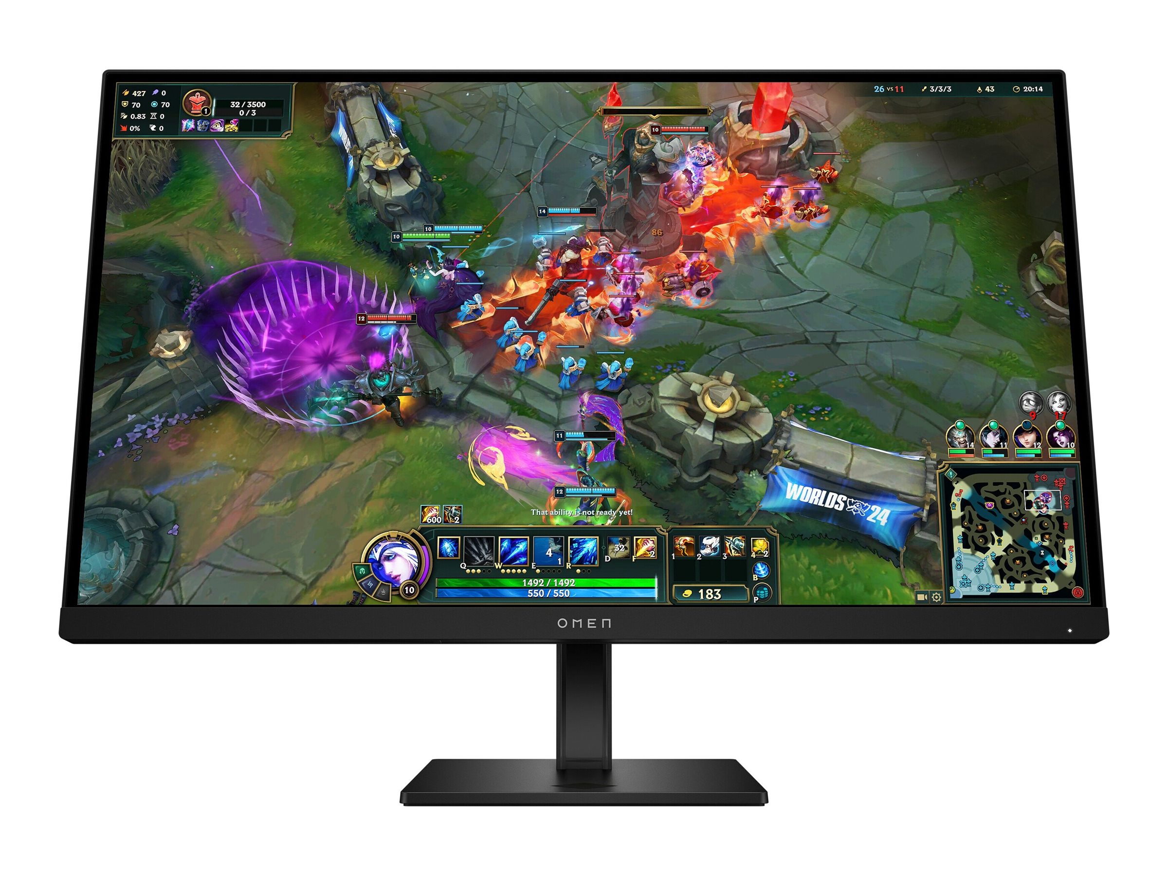 OMEN by HP 27qs G2 - LED-skærm - gaming - 27 (26.96 til at se) - 2560 x 1440 QHD @ 280 Hz - IPS - 400 cd/m² - 2000:1 - DisplayHDR 400 - 1 ms - 2xHDMI, DisplayPort, USB - højtalere - sort - med HP 2 års Pickup and Return Service for Consumer Monitors