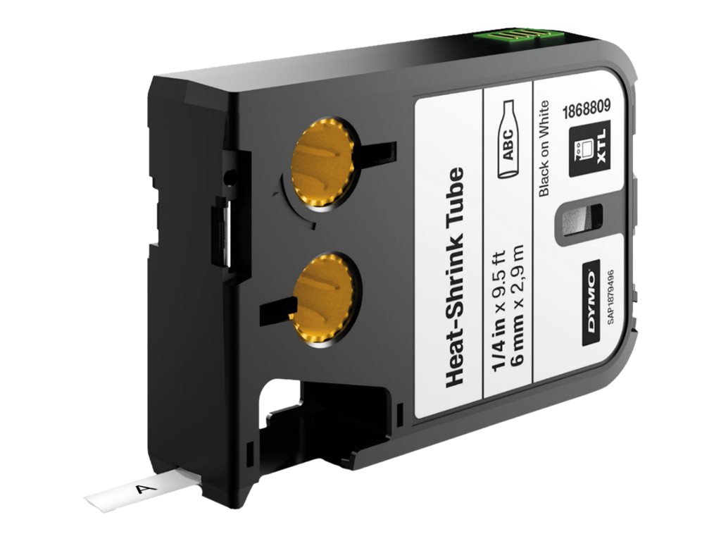 DYMO XTL™ tape krympeflex | sort på hvid | 6mm x 2,7m