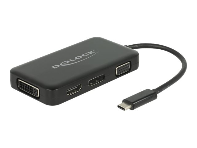 DeLOCK 63929 USB-C til HDMI/DisplayPort/DVI/VGA – sort adapter