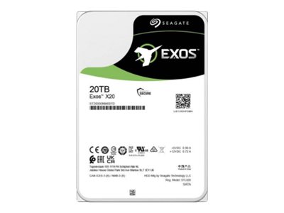 Seagate Exos X20 ST20000NM007D - Harddisk - 20 TB - intern - SATA 6Gb/s - 7200 rpm - buffer: 256 MB