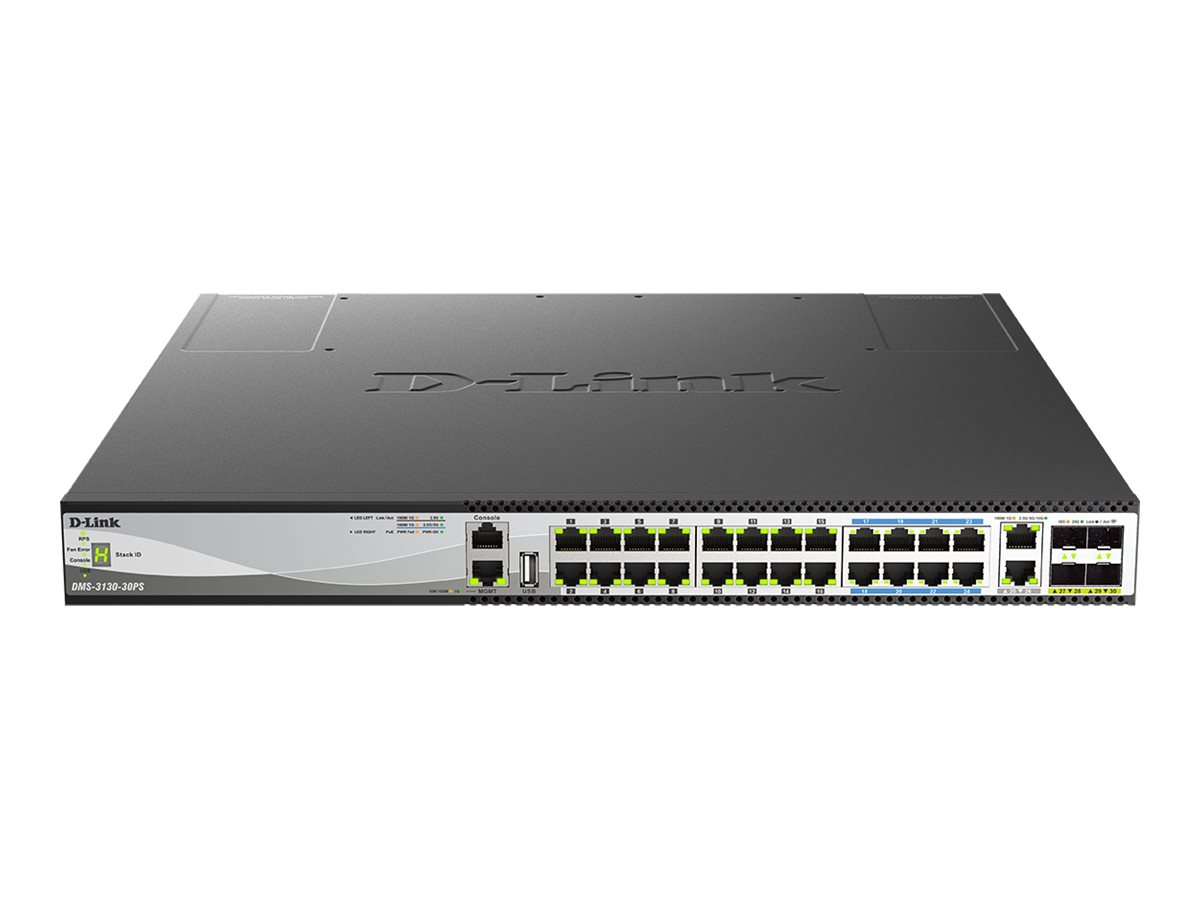 D-link Dms-3130-30ps Administreret L3 10g Ethernet (100/1000/10000) Strøm Over Ethernet (poe) Sort