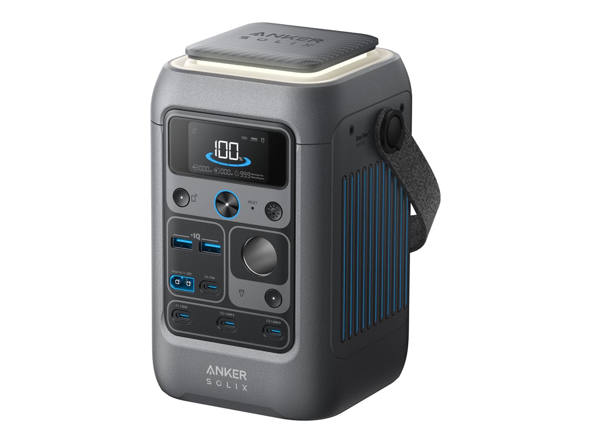 Anker SOLIX C300X DC - Transportabel strømstation - DC 11 - 28 / 5 / 9 / 15 / 20 / 28 V - 300 Watt - litiumjernfosfat - 90000 mAh - 288 Wh - Wi-Fi, Bluetooth