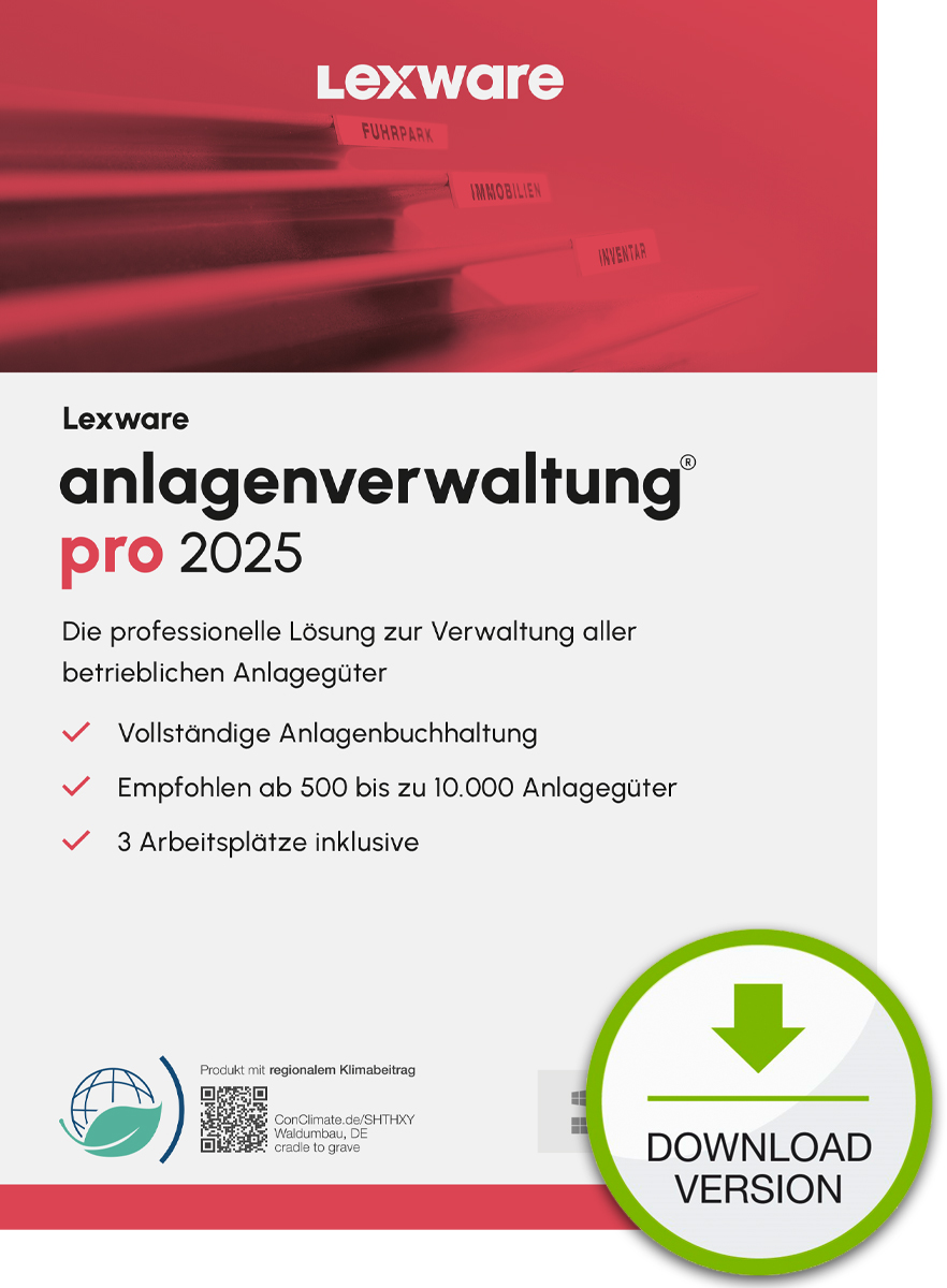 Lexware anlagenverwaltung pro 2025 "unbegrenzte Laufzeit" Download Regnskab 1 År