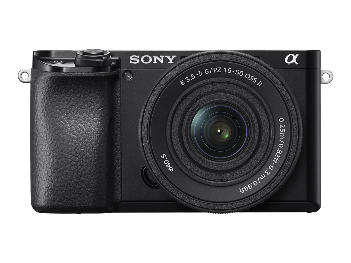Sony a6100 ILCE-6100 - Digitalkamera - spejlløst - 24.2 MP - APS-C - 4K / 30 fps 16-50 mm Power Zoom-objektiv - Wi-Fi, NFC, Bluetooth - sort