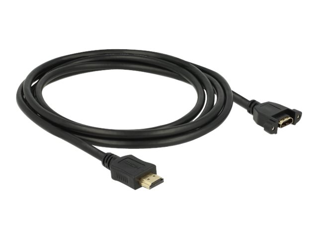 DeLOCK HDMI han -> HDMI hun kan skrues 2 m Sort