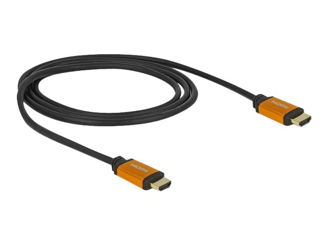 Delock - HDMI-kabel - HDMI han til HDMI han - 1 m - tripel-afskærmet - sort, guld - 8K support