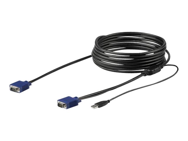 StarTech 15 ft. (4.6 m) USB KVM Cable for StarTech.com Rackmount Consoles - VGA and USB KVM Console Cable (RKCONSUV15) - Video / USB kabel - mini-VGA (han) til USB, HD-15 (VGA) (han) - 4.6 m - for P/N: RKCONS1701, RKCONS1708K, RKCONS1716K, RKCONS17HD, RKCONS1908K, RKCONS1916K