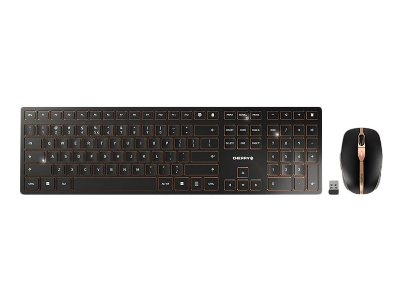 Cherry DW 9000 SLIM US EUROPEAN LAYOUT - Tastatur & Mus sæt - Engelsk - Brun