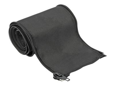 Delock Woven Sleeve with zip fasterner heat-resistant 1m Sort