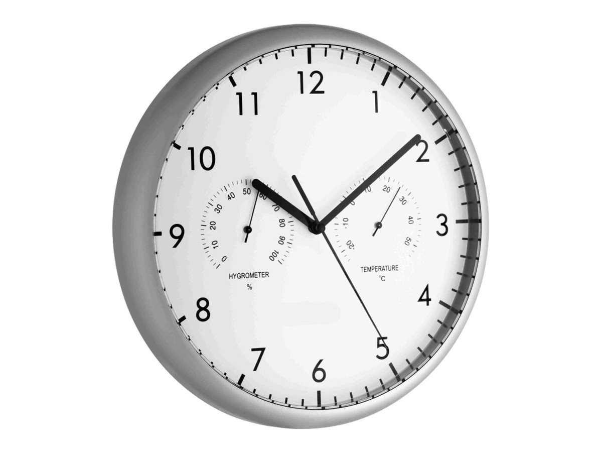 TFA - Ur - kvarts - vægmonterbar - 26.5 cm - sølv