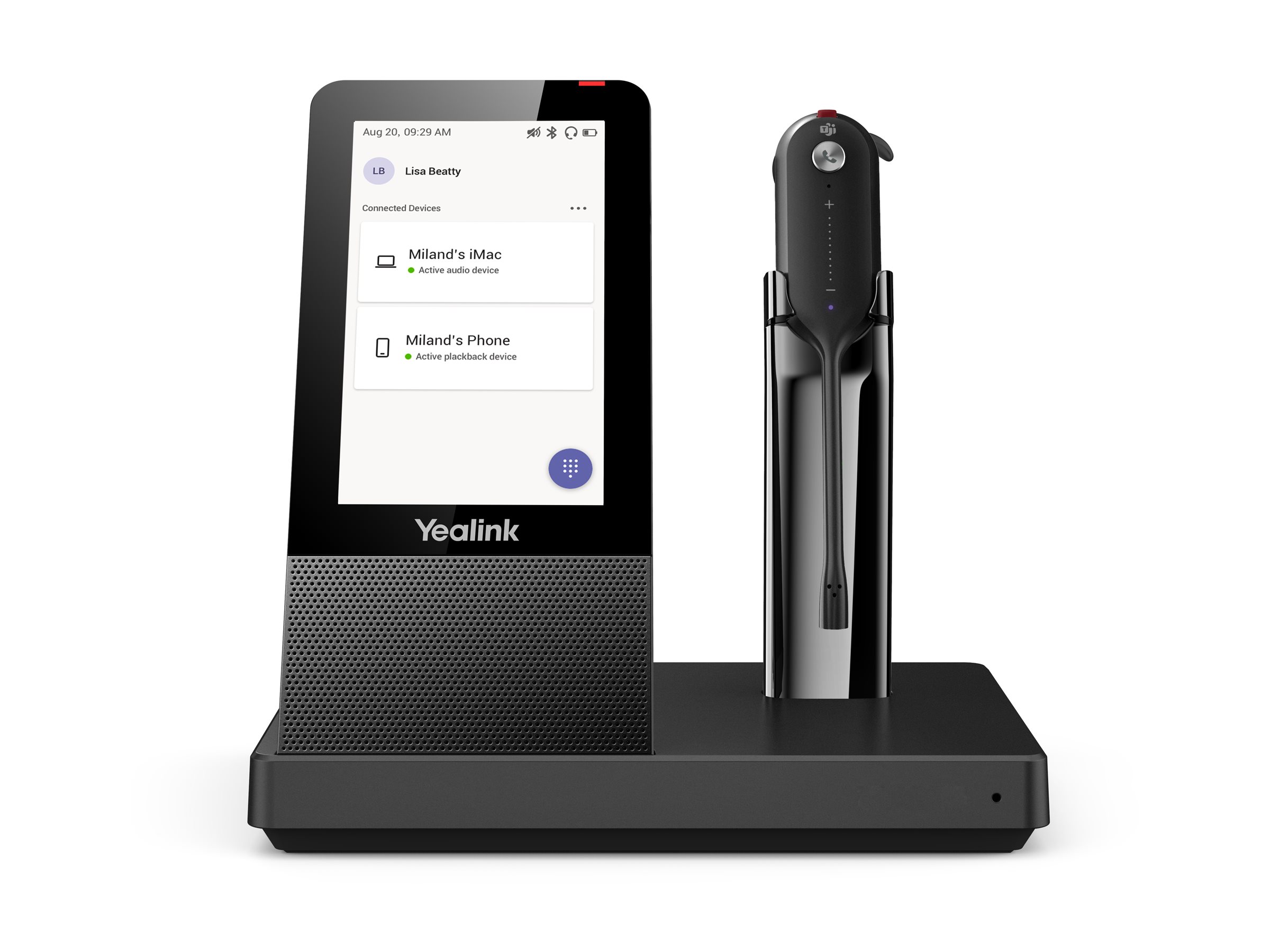 Yealink WH67 Trådløs Høretelefoner Sort