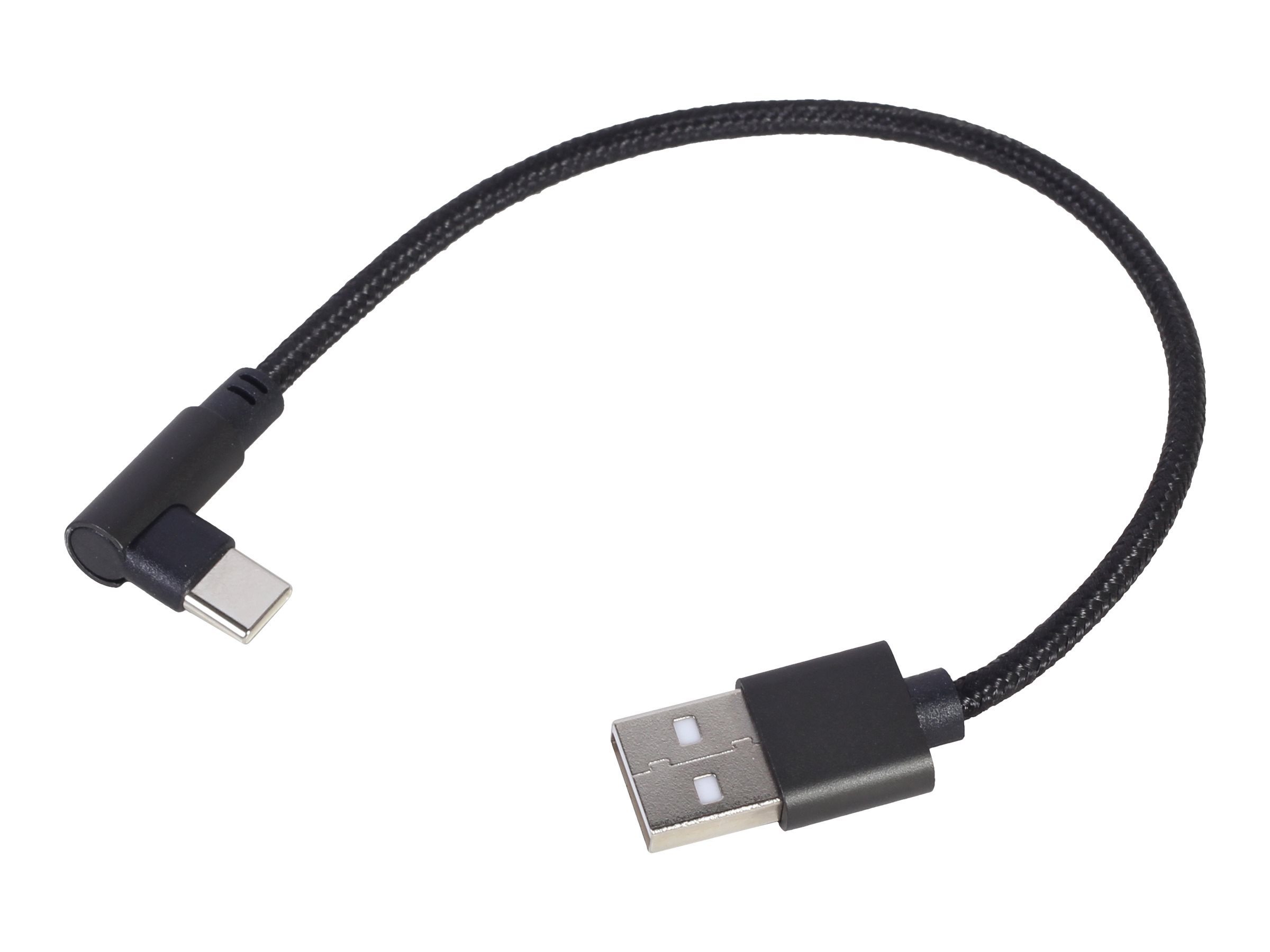 Cablexpert - USB-kabel - USB-C (han) vinklet til USB (han) - USB 2.0 - 2.1 A - 20 cm - sort