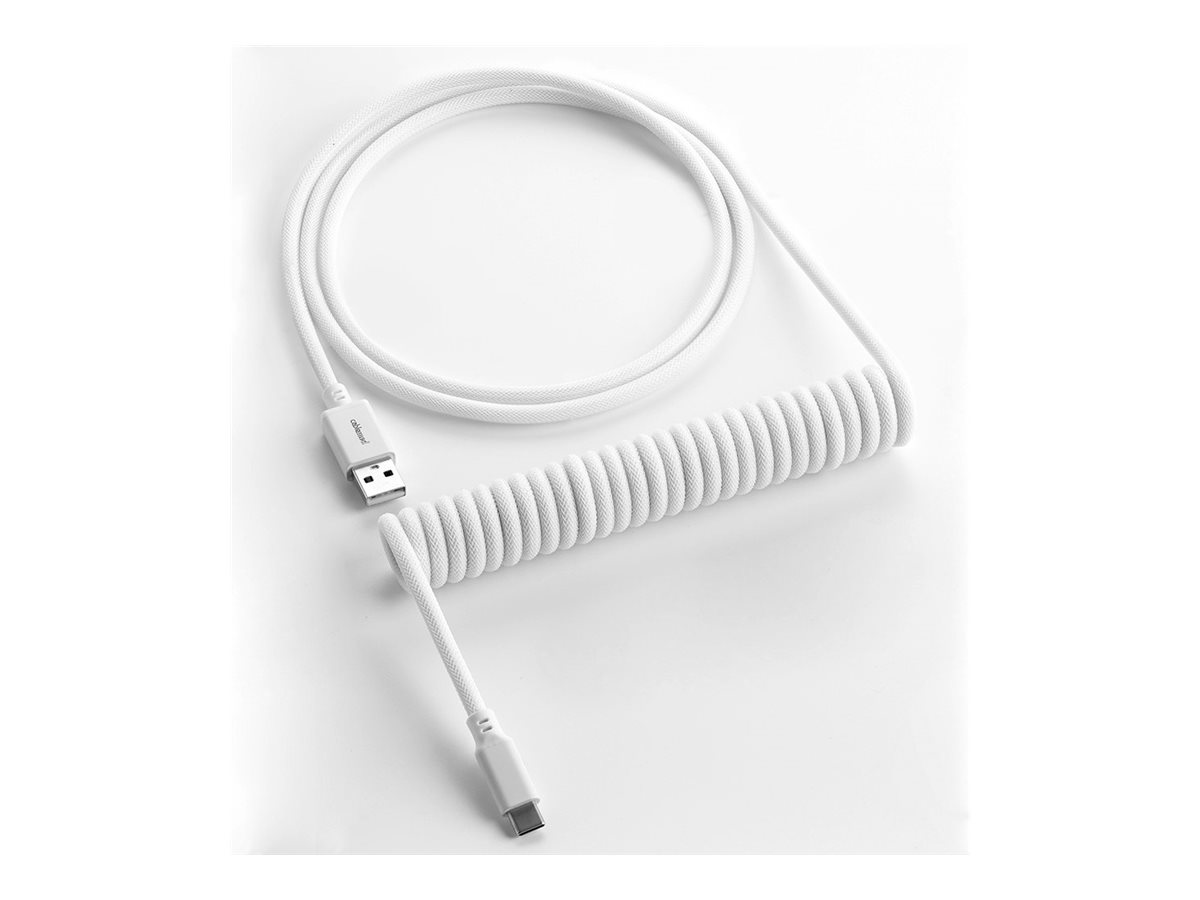 CableMod Classic Coiled Keyboard Cable USB-C to USB Type A, Glacier White - 150cm USB Kabler - GEEKD.dk