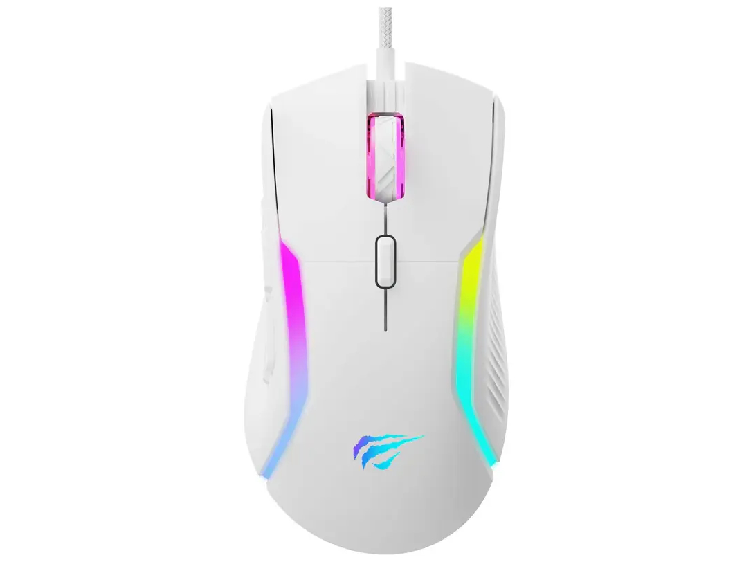 Havit MS1033 Gaming Mus. RGB Baggrundsbelysning samt op til 8000 DPI. Hvid