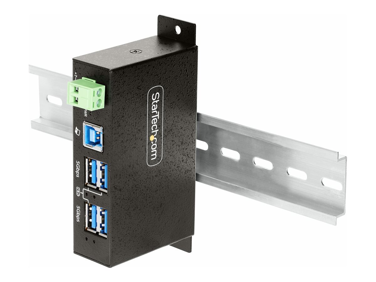 StarTech.com 4-Port Managed USB Hub with 4x USB-A, Heavy Duty with Metal Industrial Housing, ESD & Surge Protection, Wall/Desk/Din-Rail Mountable, USB billede