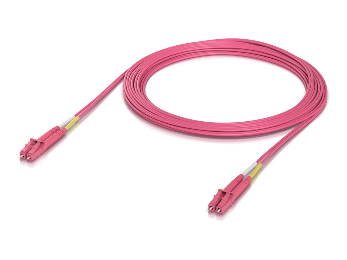 Ubiquiti UniFi OM4 Duplex LC UPC Fiber Patch Cable 5m - Pink - 5m