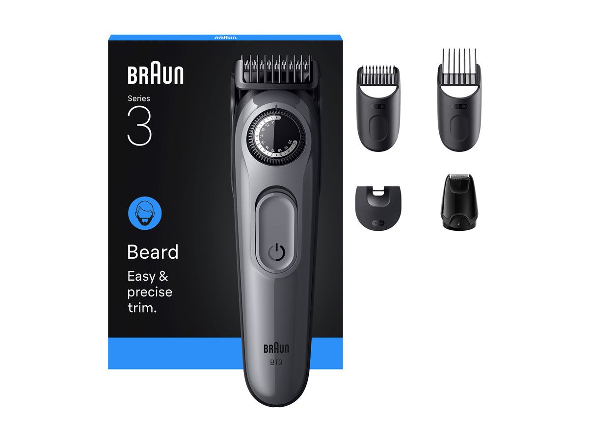 Skægtrimmer Braun BeardTrimmer 3 BT3560, 20 længder, 0,5-20 mm, sort