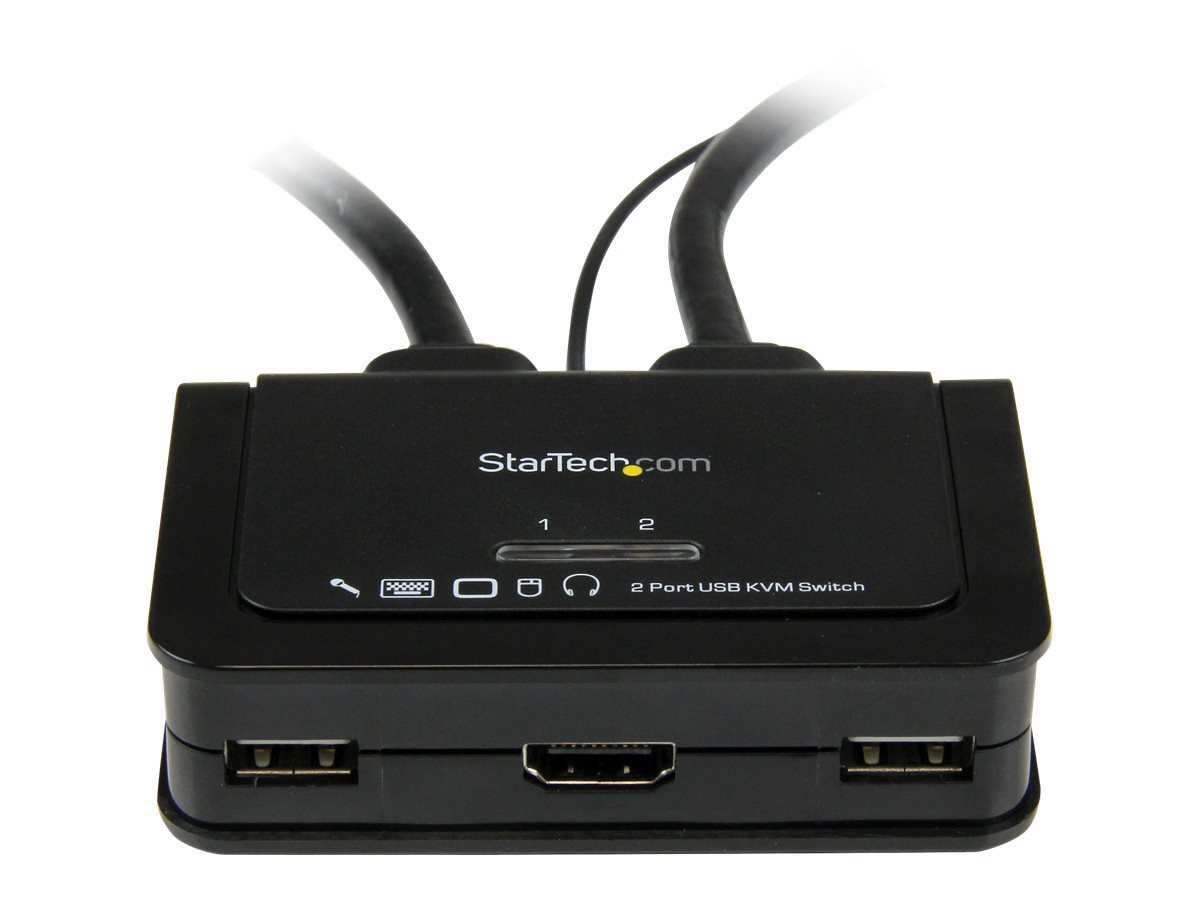 StarTech.com 2 Port USB HDMI Cable KVM Audio and Remote - USB Powered KVM HDMI - Dual Port HDMI KVM (SV211HDUA) KVM / audio-switch Desktop