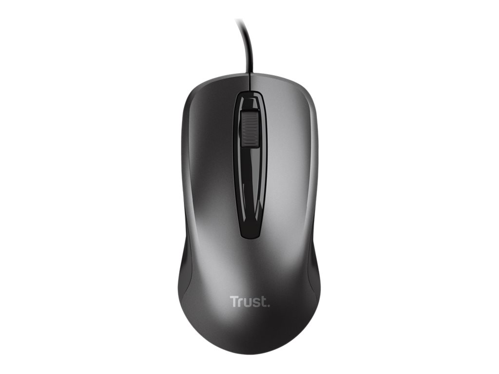 Trust BASICS MOUSE - Mus - Optisk - 3 knapper - Sort