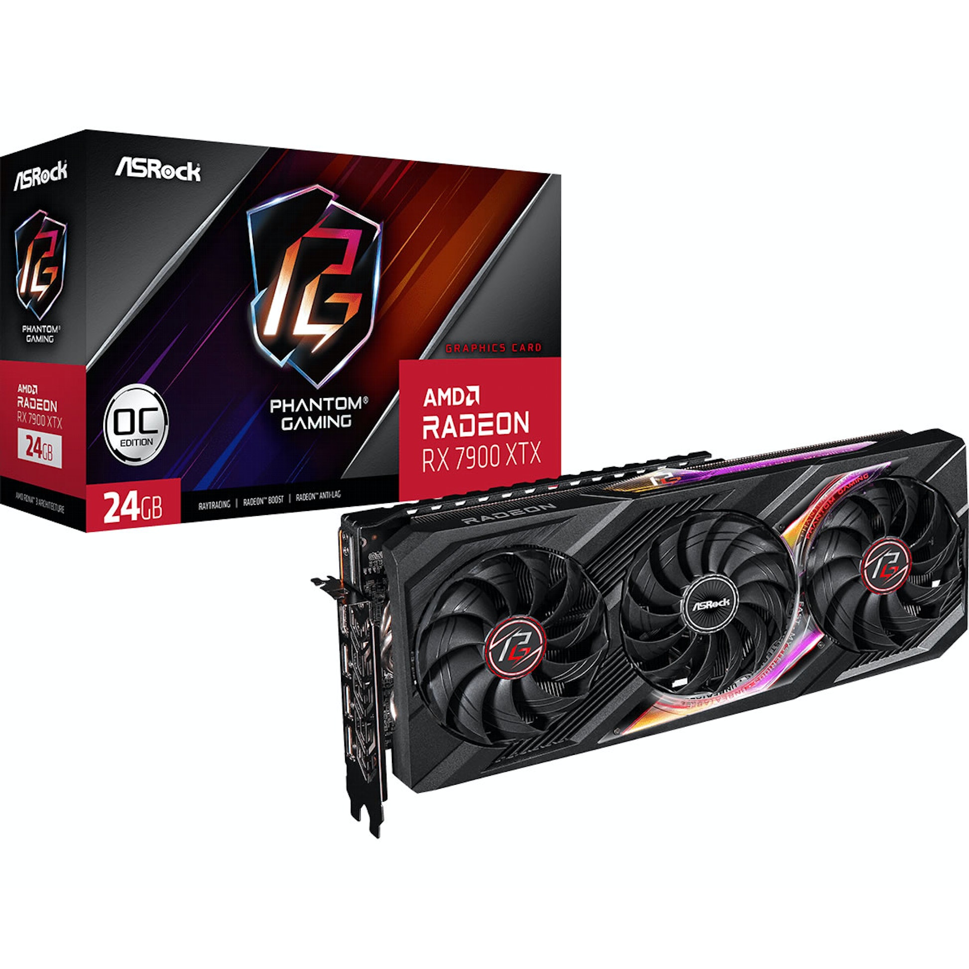 Asrock Radeon RX 7900 XTX Phantom Gaming OC 24GB GDDR6 PCI-Express Graphics Card Retail Grafikkort - GEEKD.dk