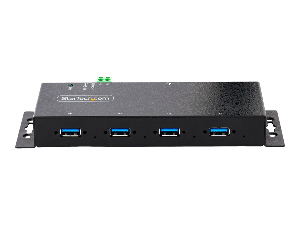 StarTech.com 4-Port Industrial USB 3.0 5Gbps Hub, Rugged USB Hub w/15kV Air/8kV Contact ESD and Surge Protection, DIN/Wall/Desk Mountable USB-A Hub,