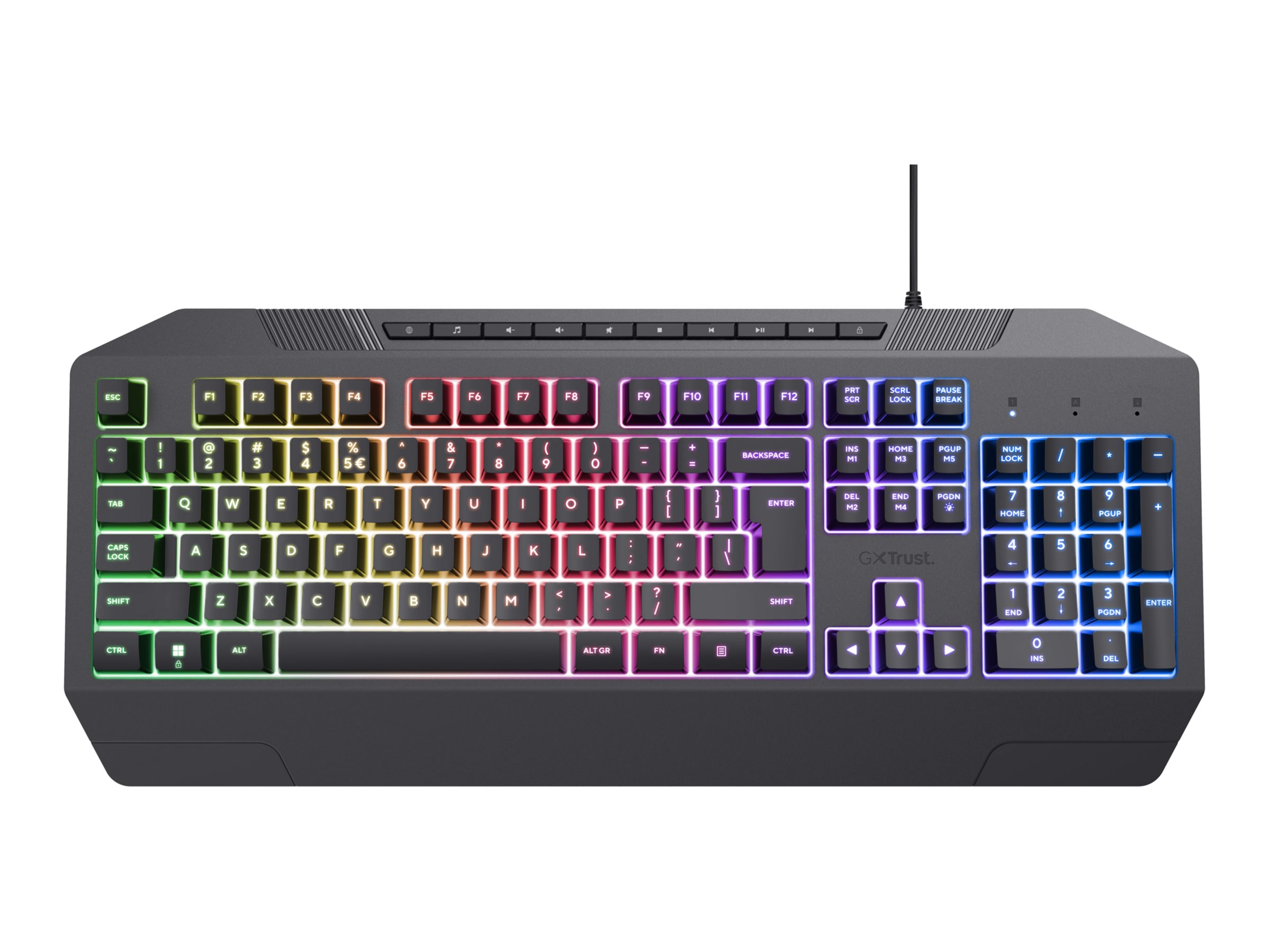 Gaming tastatur Trust GXT 836 Evocx - USB, RGB, QWERTY (US), sort