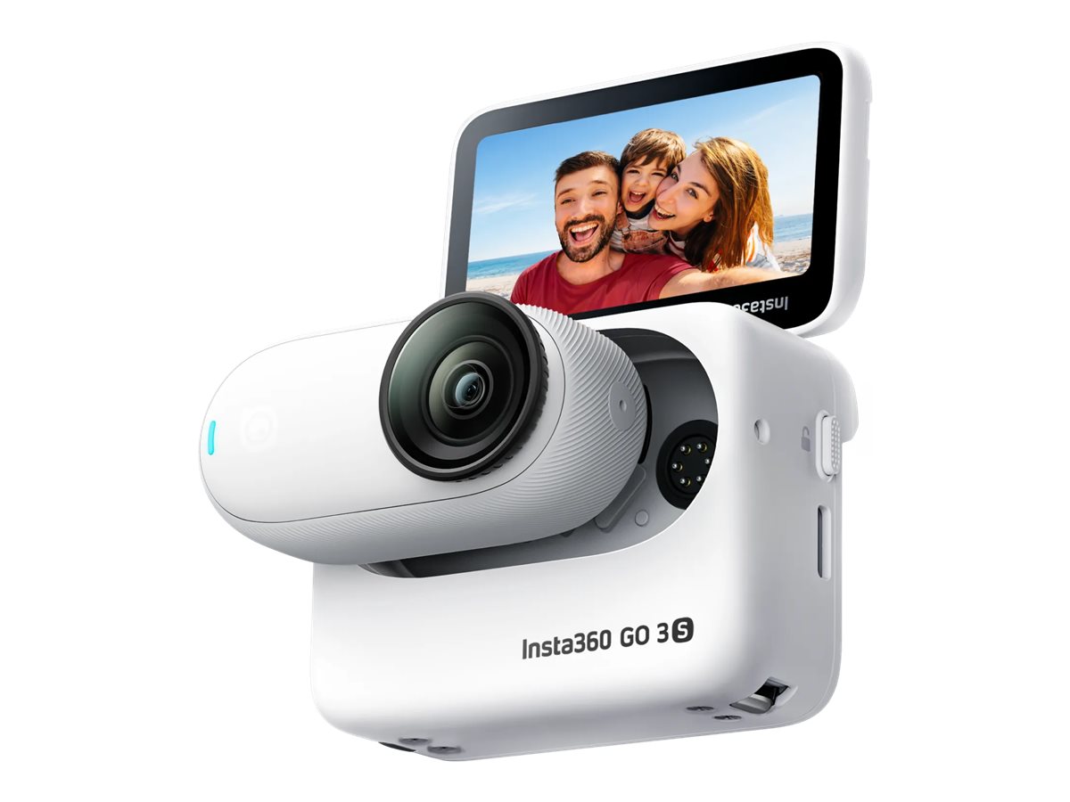 Insta360 Go 3S - Standard Bundle - action-kamera - 4K / 30 fps - flash 64 GB - Bluetooth, Wi-Fi - undervands op til 10 m - arktisk hvid