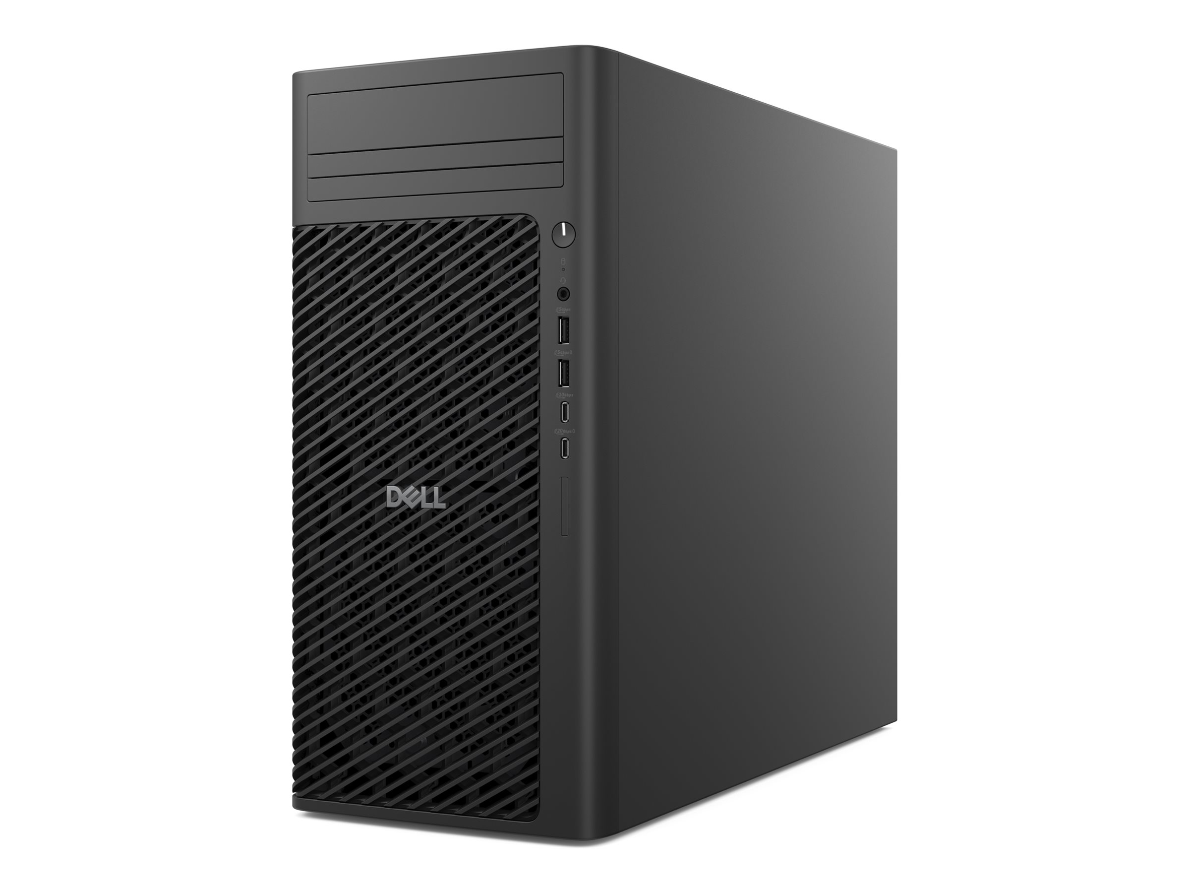 Dell Pro Max Tower T2 FCT2250 - Tower Core Ultra 7 265K / op til 5.5 GHz - vPro Enterprise - RAM 32 GB - SSD 1 TB - SED, NVMe, TLC - Intel Graphics - Gigabit Ethernet - Win 11 Pro - skærm: ingen - sort - BTS - med 3 års Basic Onsite