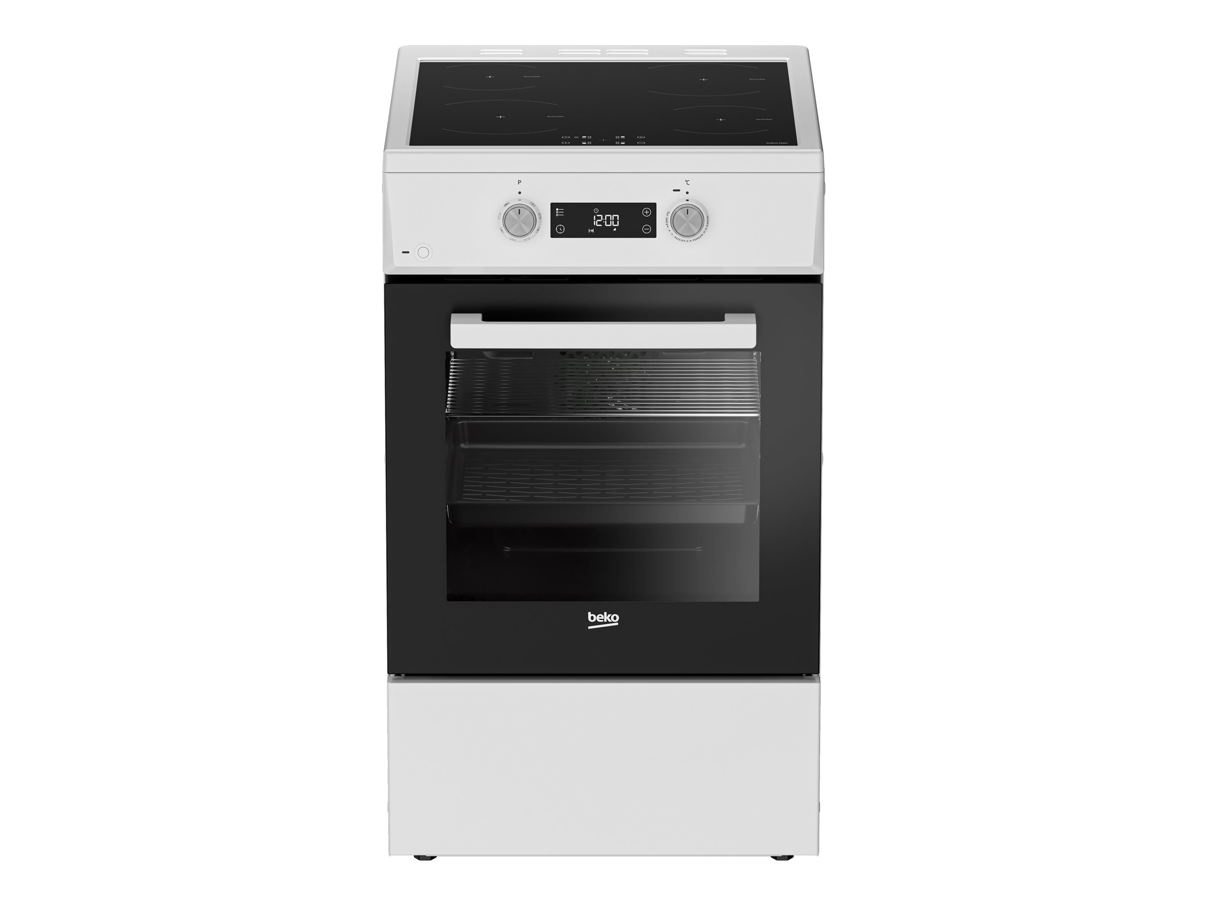 Beko Hvid Elektrisk ovn 60liter Komfur Induktionskogeplade