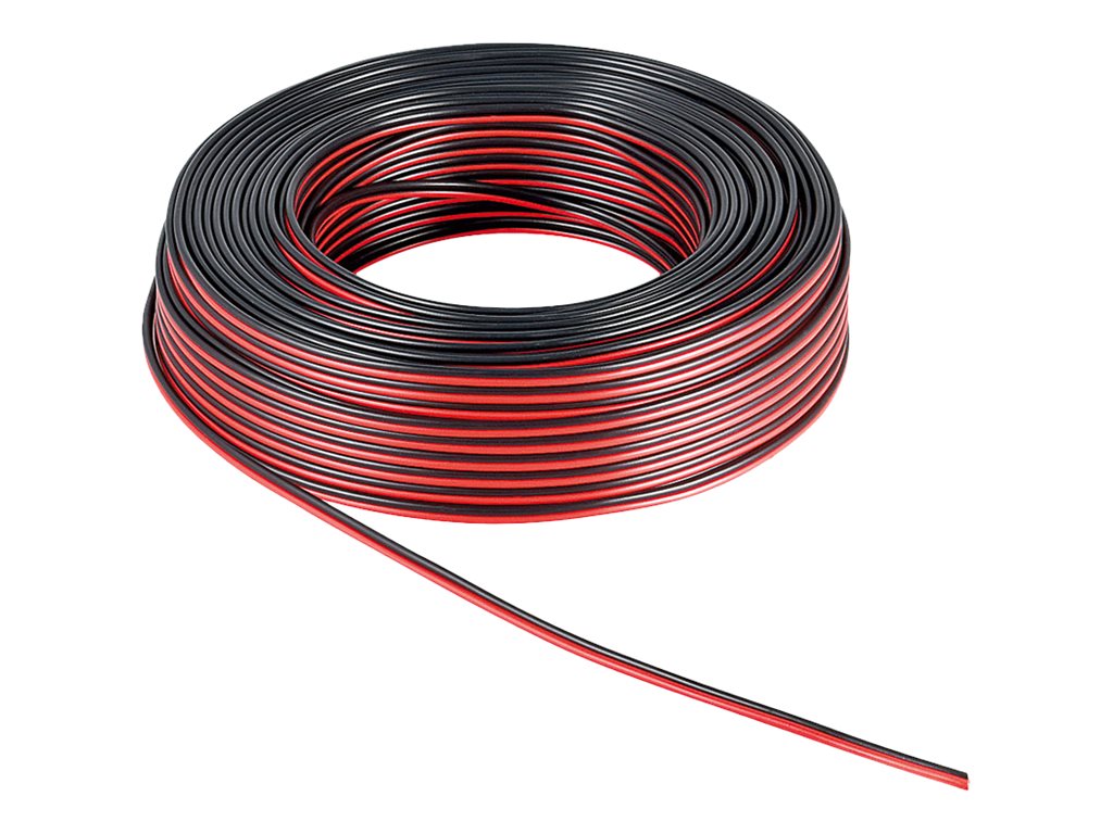 Goobay Højttalerkabel rød;sort CU 10 m rulle, tværsnit 2 x 2,5 mm²