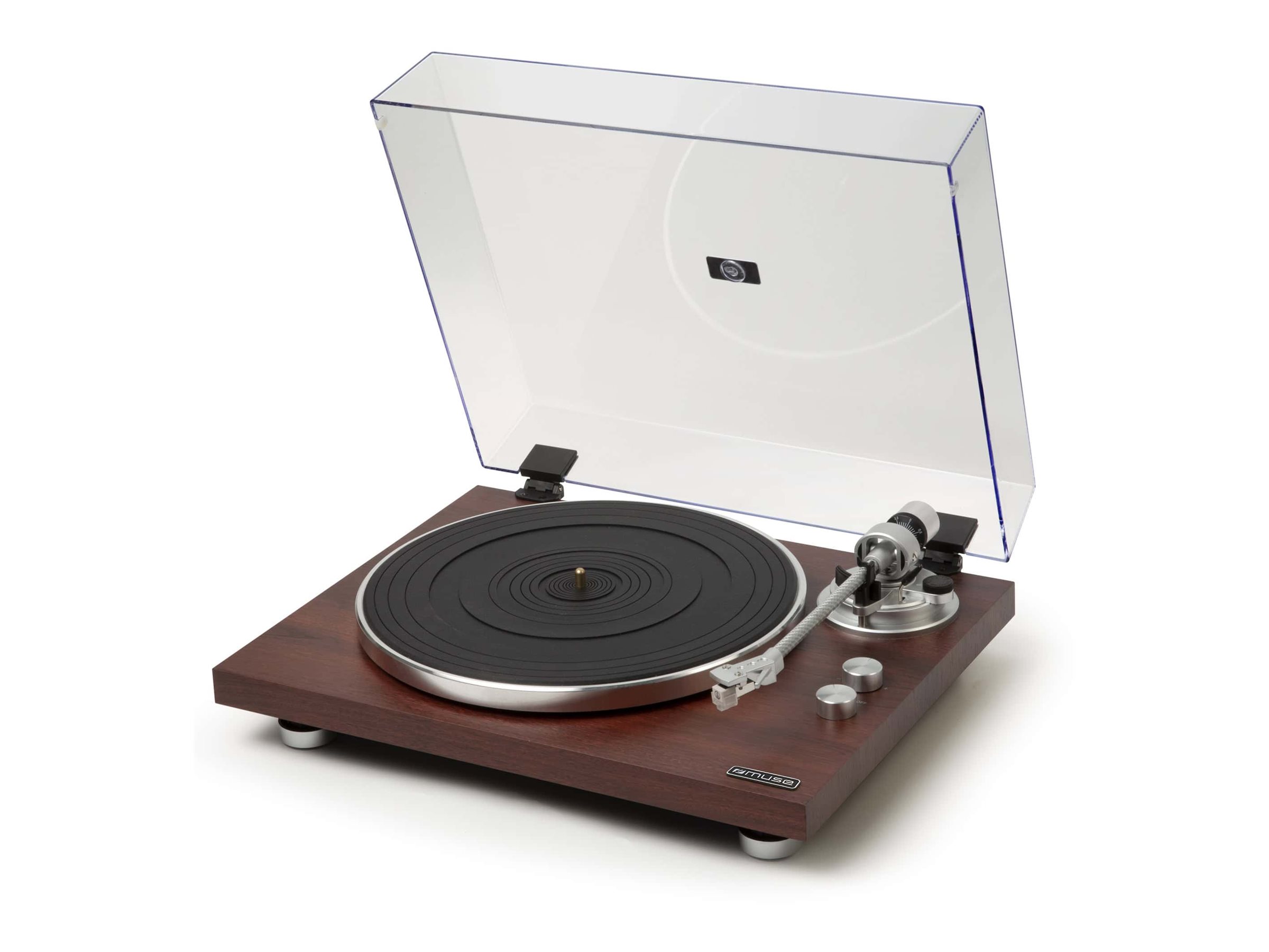 Muse MT-109 BTO, Automatisk, Valnød, Aluminium, 33,45 rpm, Dreje, J-formet tonearm