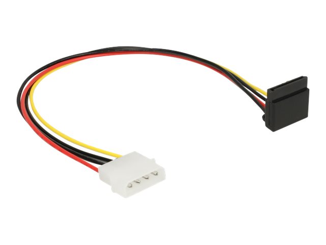 Delock SATA 15 pin receptacle > 4 pin Molex male metal Strømforsyningsadapter 30cm Sort Rød Gul