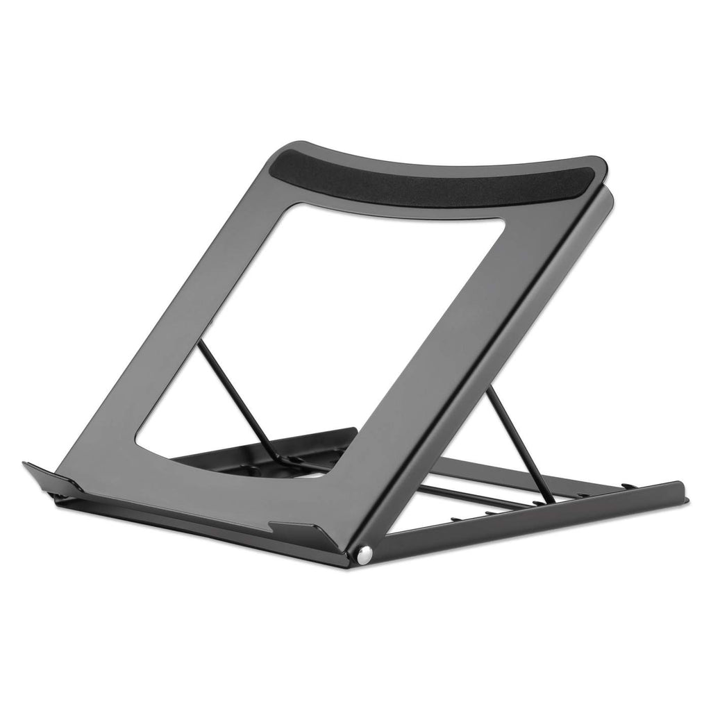 Manhattan Laptop and Tablet Stand, Adjustable (5 positions), Suitable for all tablets and laptops up to , Portable and Lightweight, Steel, Black,