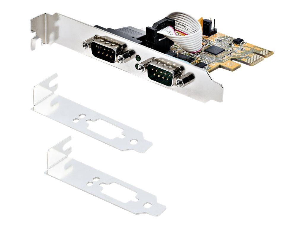 StarTech.com 2-Port PCI Express Serial Card, Dual Port PCIe to RS232 (DB9) Serial Interface Card, 16C1050 UART, Standard or Low Profile Brackets, COM