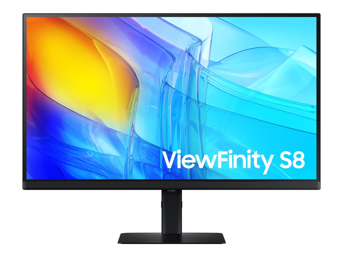 Samsung ViewFinity S8 S27D804EEU - S80D Series - LED-skærm - 27 - 3840 x 2160 4K UHD (2160p) @ 60 Hz - IPS - 350 cd/m² - 1000:1 - HDR10 - 5 ms - HDMI, DisplayPort - sort