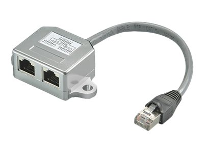 Pro splitter (Y-adapter) 2x RJ45 - Grå