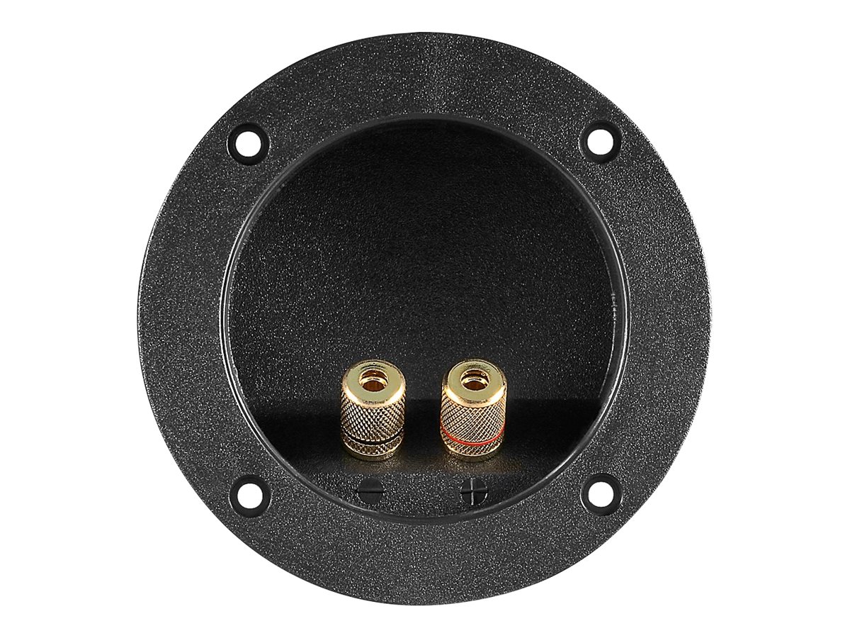 Højttaler skrueterminal - 2 x skrue, Guld, Rund