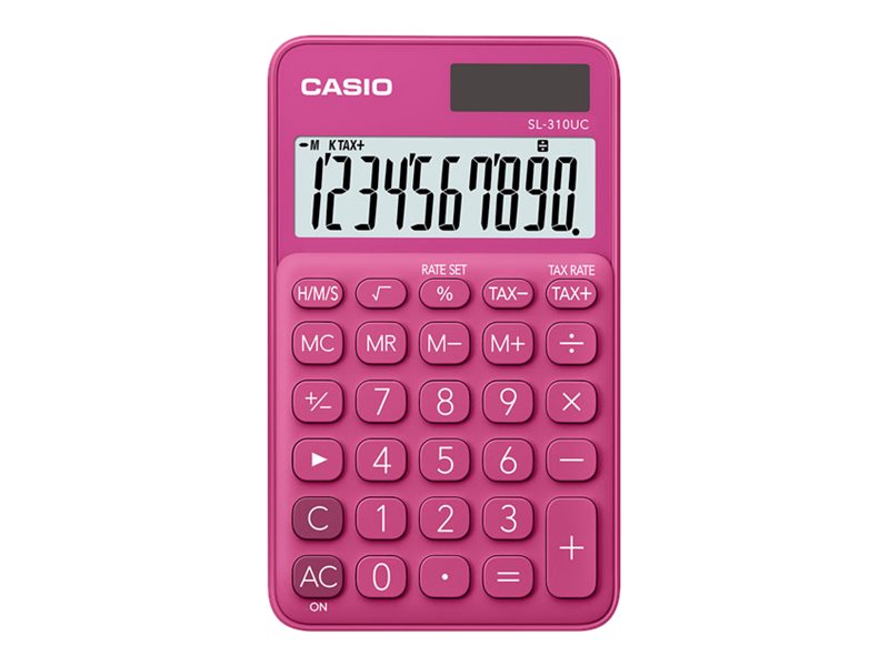 Casio SL-310UC - Lommeregner - 10 cifre - solpanel, batteri - rød
