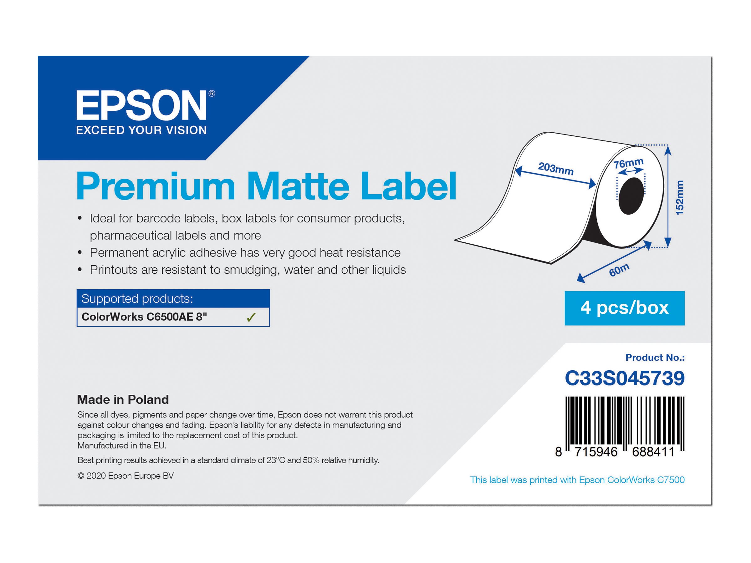 Epson Premium Fortløbende mærkater (20,3 cm x 60 m) 4rulle(r)