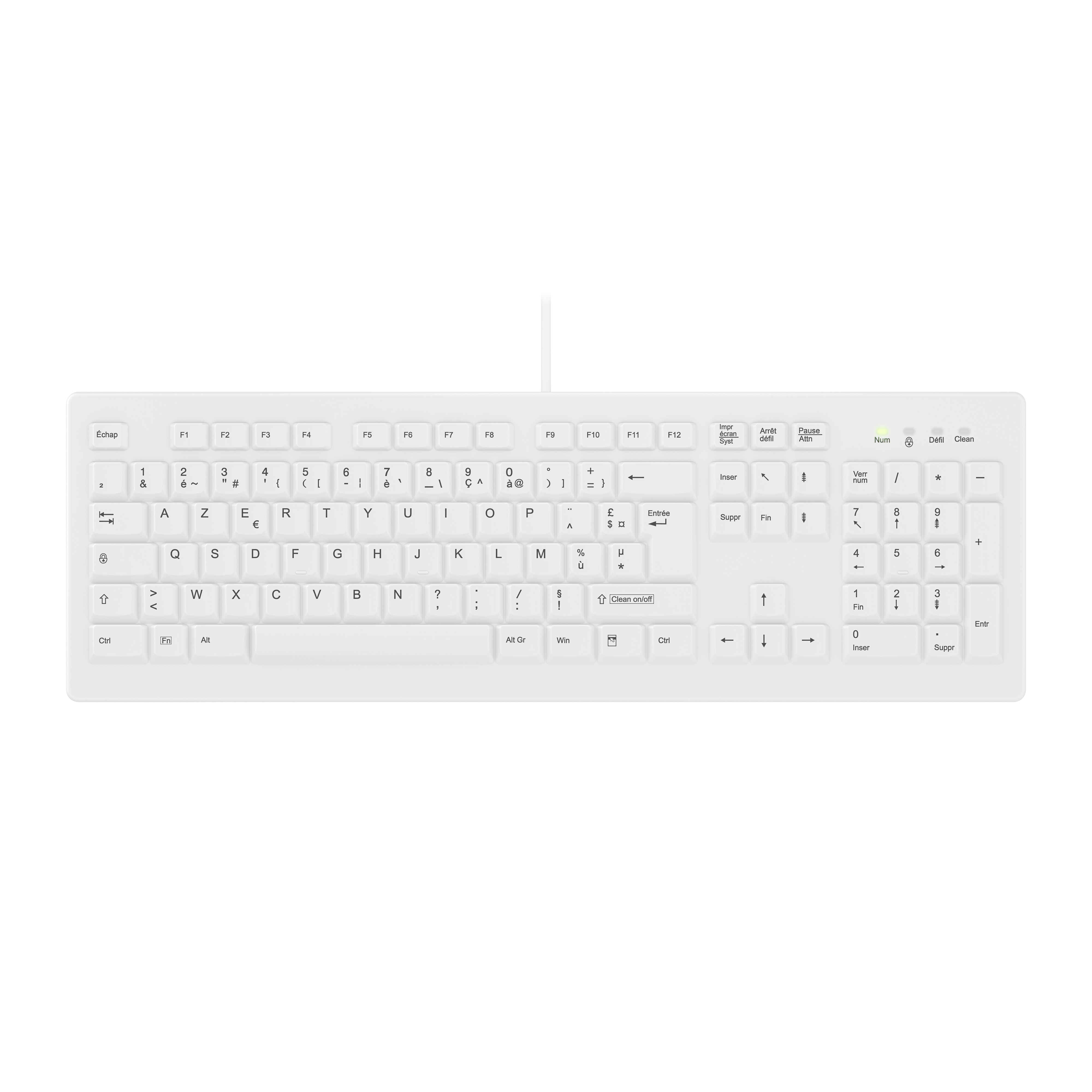Contour Design Active Key AK-C8100F-U1-W/FR Tastatur Saksnøglekontakt Kablet Fransk