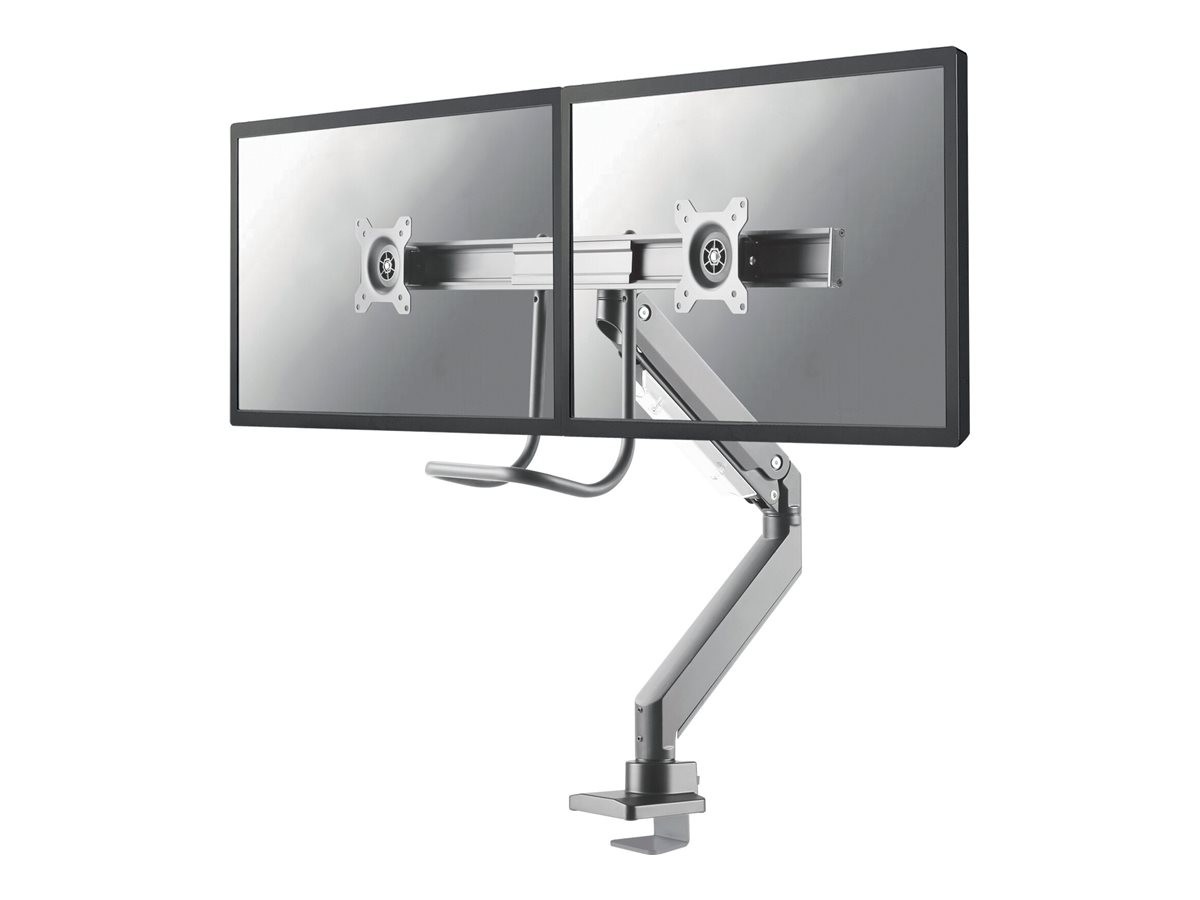 Neomounts NM-D775DX - Monteringssæt - fuld bevægelse - for 2 LCD displays - sølv - skærmstørrelse: 10-32 - klemmemonterbar, øje, skrivebordsmonterbar