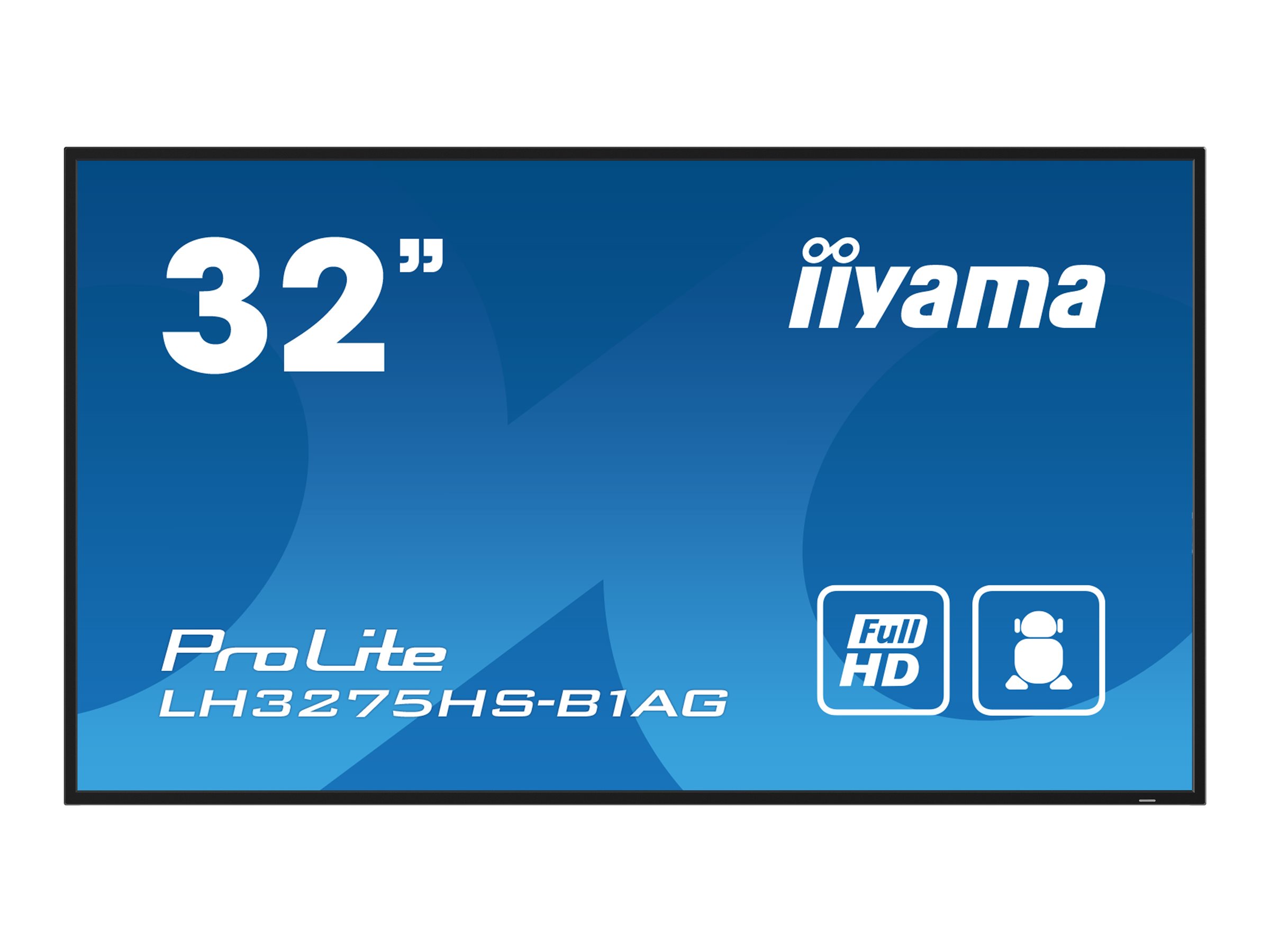 iiyama ProLite LH3275HS-B1AG - 32 Diagonal klasse LED-bagbelyst LCD paneldisplay - digital skiltning - med indbygget SoC medieafspiller - Android - 1080p 1920 x 1080 - sort, mat